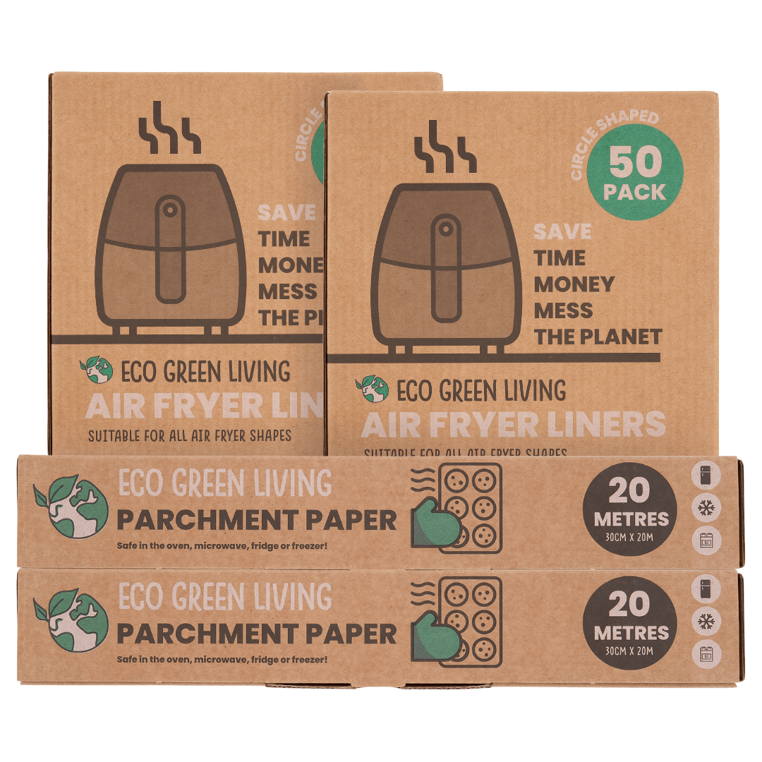 Parchment Paper x2 rolls and Air Fryer Liners 2x50 Papers - EcoGreenLiving