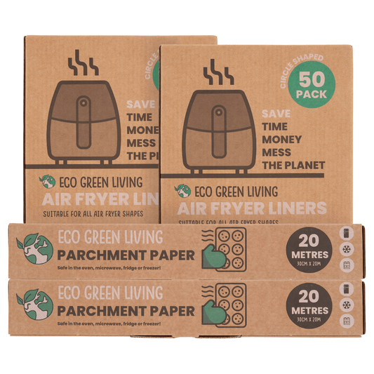 Parchment Paper x2 rolls and Air Fryer Liners 2x50 Papers - EcoGreenLiving