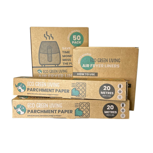 Parchment Paper x2 rolls and Air Fryer Liners 2x50 Papers - EcoGreenLiving