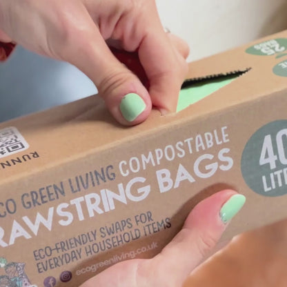 Compostable Drawstring Bin Bags | 40 Litre (25 bags)
