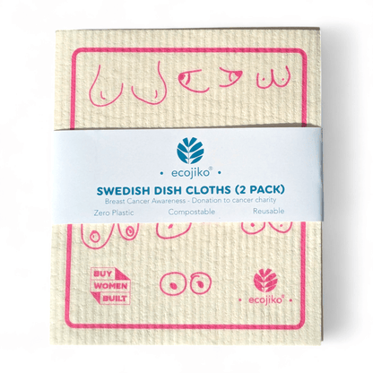 Swedish Dish Cloths | Breast Cancer Awareness Dish Cloths (2 pack) - EcoGreenLiving