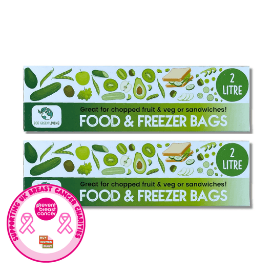 TWIN PACK Certified Compostable Food & Freezer Bags 2 Litre (2 X 35 bags) - EcoGreenLiving