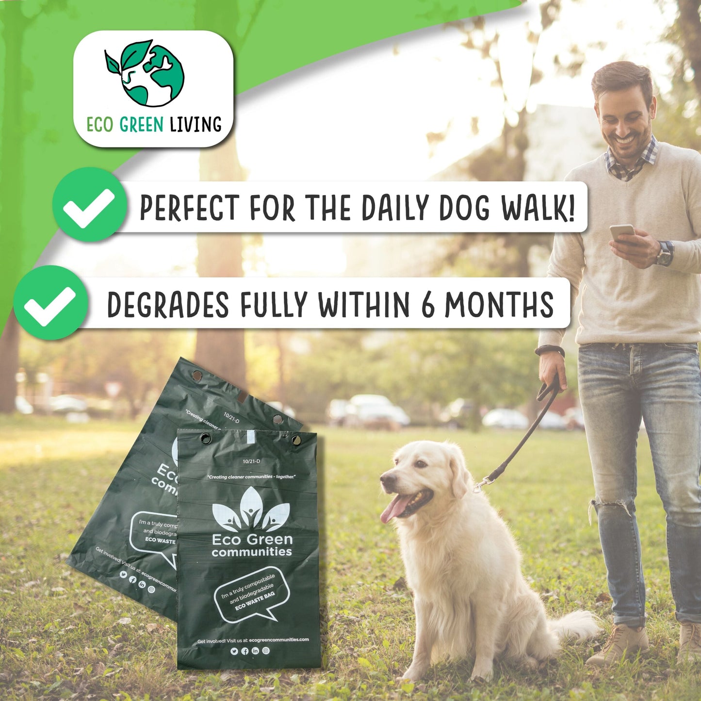 200 Compostable Dog Poop Bags - Eco Green Living