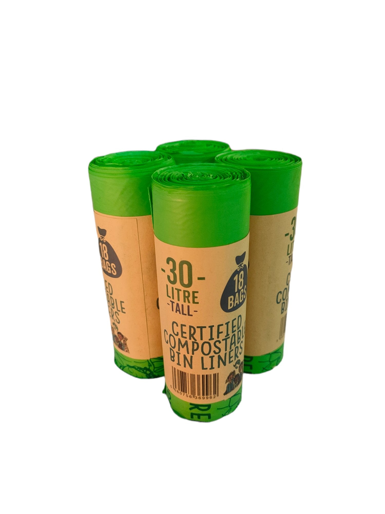 30 Litre Compostable Waste Bags | 4 Rolls of 18 Bags | Eco Green Living - EcoGreenLiving