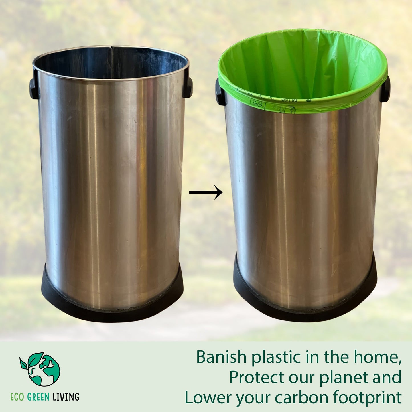 60L Compostable Waste Bags | 4 Rolls of 10 Bags | Eco Green Living - EcoGreenLiving