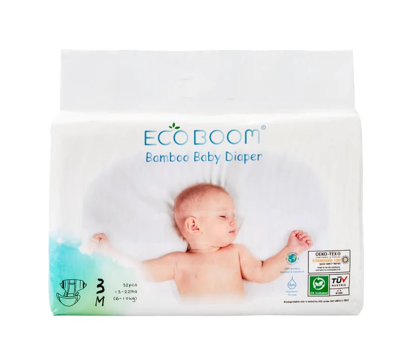 Bamboo Baby Nappies Pack of 32x8 packs (256) - Medium (6-10 Kg) Subscription - Eco Green Living