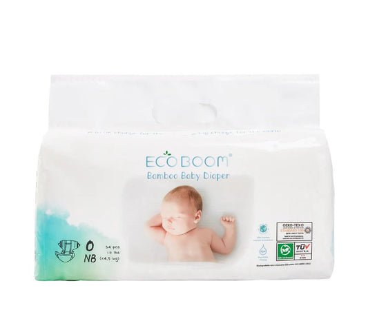 Bamboo Baby Nappies Pack of 34 x 6 packs (204) - New-born (less than 4.5 Kg) Subscription - Eco Green Living