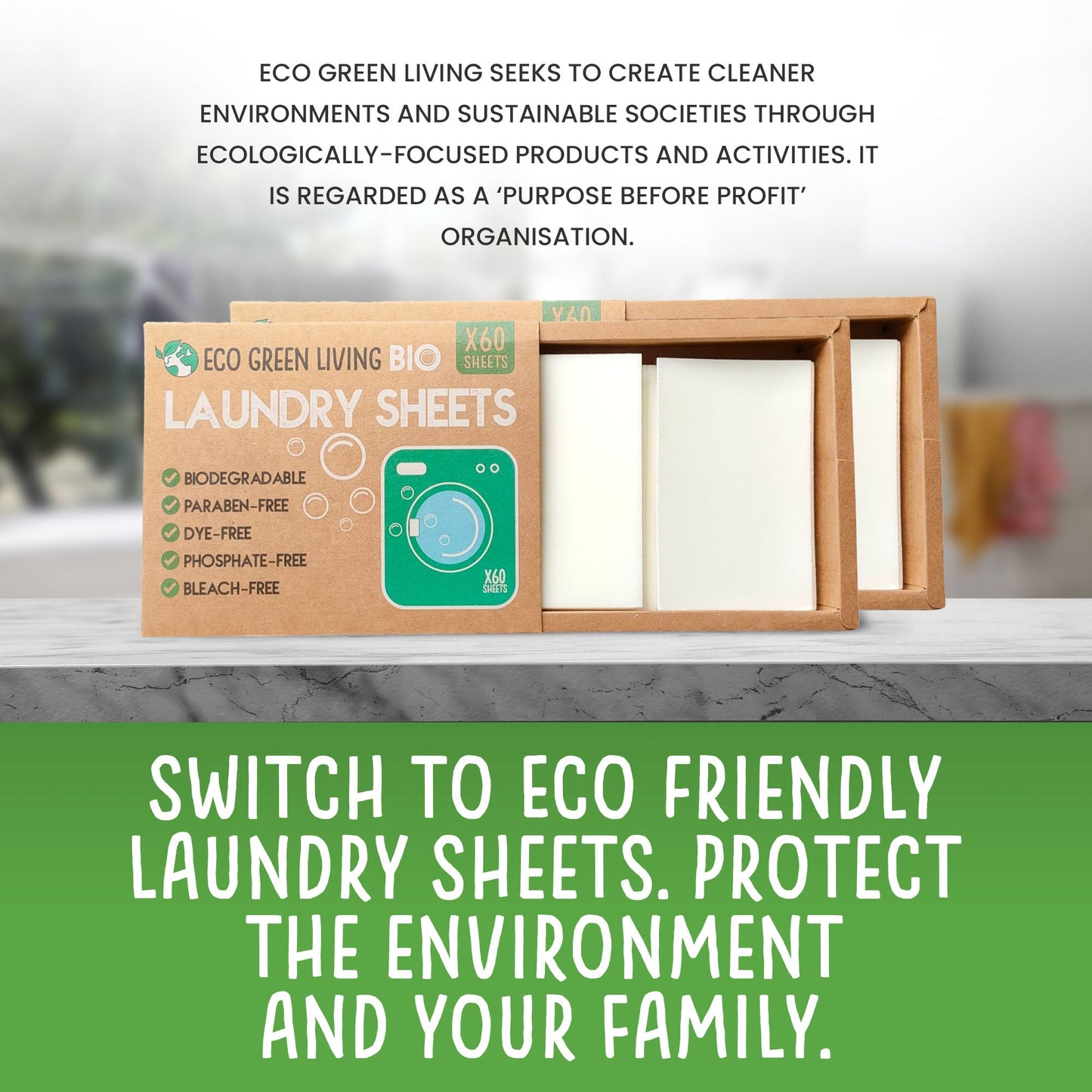 Biodegradable Hypoallergenic Laundry Sheets Bundle (6 packs) - Eco Green Living