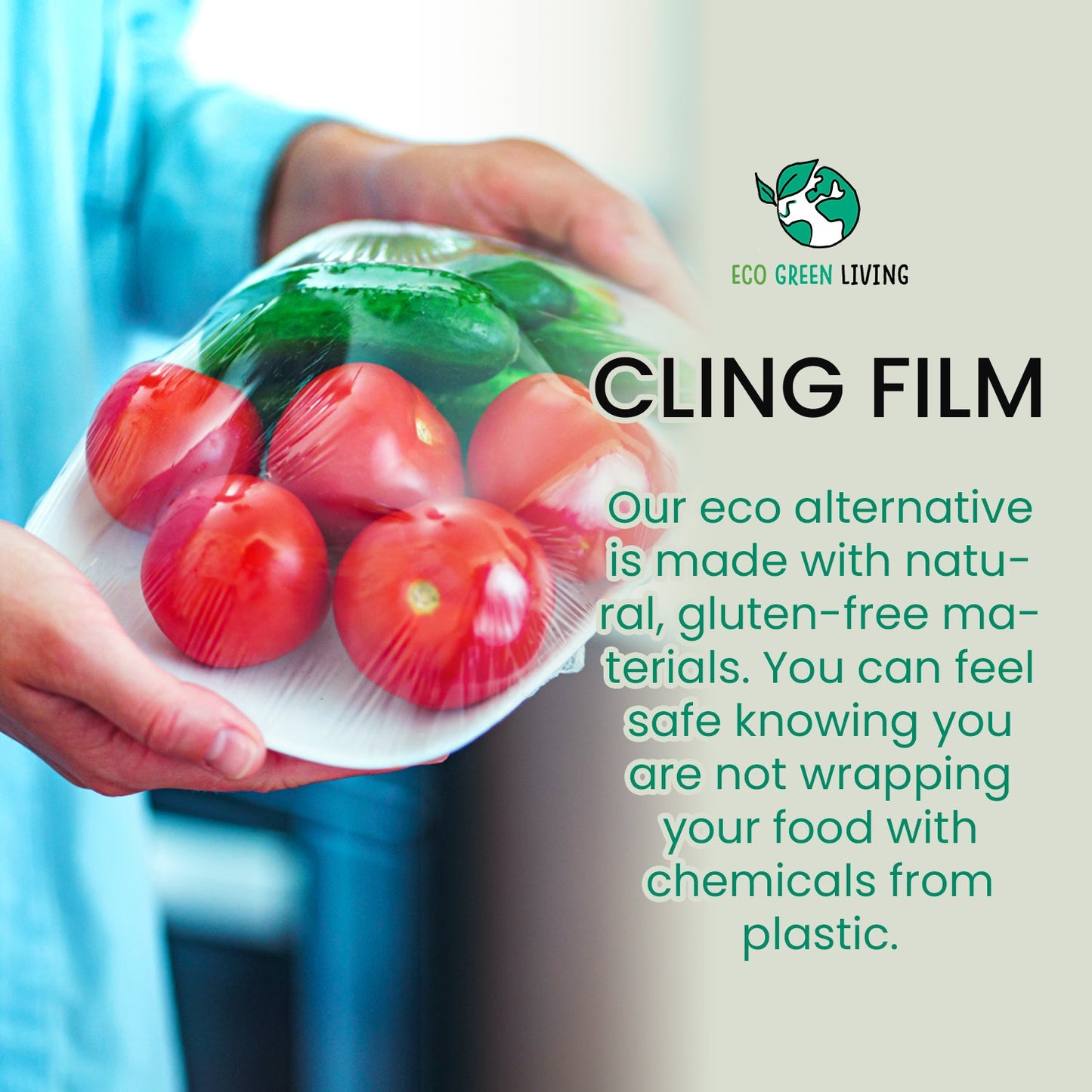 Compostable Cling Film Without The Plastic - Recycled Packaging - 4 x rolls 30cm x 30m - EcoGreenLiving