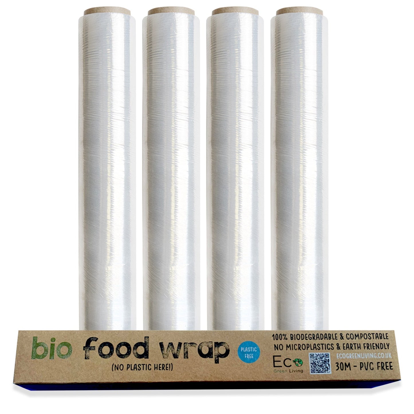 Compostable Cling Film Without The Plastic - Recycled Packaging - 4 x rolls 30cm x 30m - EcoGreenLiving