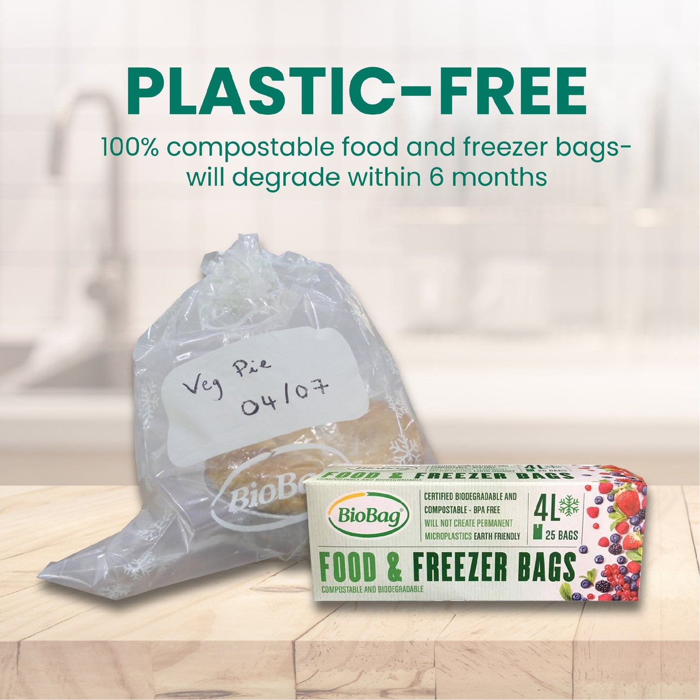 Compostable Freezer Bags Selection box - 4 Litre & 6 Litre - Eco Green Living
