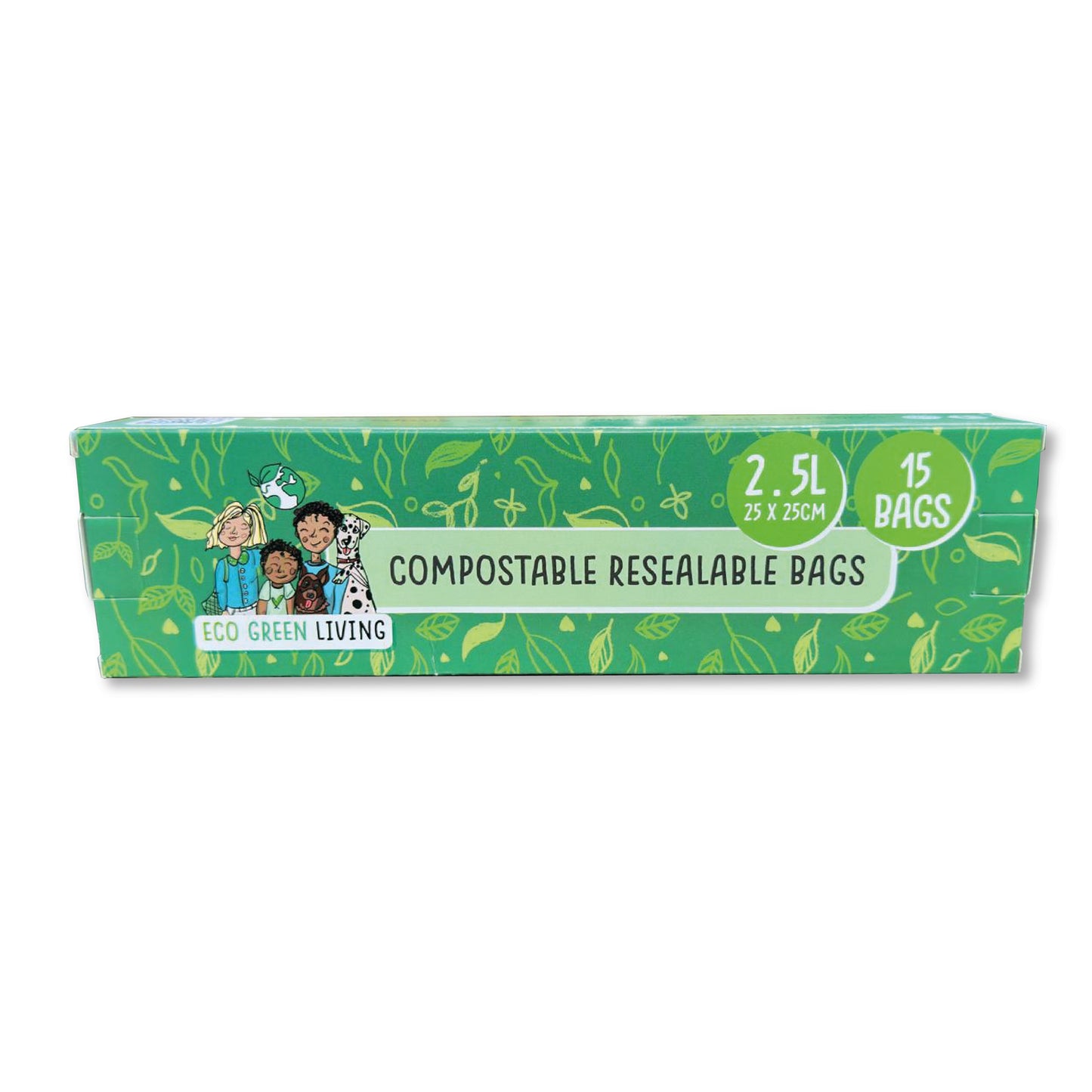 Compostable Resealable Zip lock Bags Large | 2.5 Litre (15 bags) - EcoGreenLiving