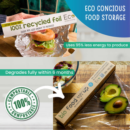 Eco Friendly Premium- Cling film | Foil | Compostable 60L bin bags | Laundry sheets (Subscription Swap out Pack) - Eco Green Living