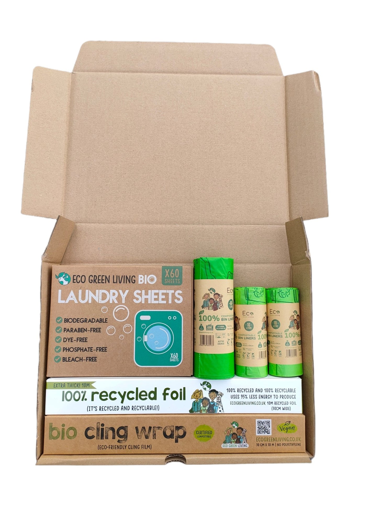 Eco Swap Out Pack- Cling film | Foil | 60L and 10L Compostable Bags | Laundry sheets (Subscription) - Eco Green Living