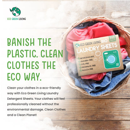 Laundry Detergent Sheets x 60 (Fragrance-Free) Eco Green Living - Eco Green Living