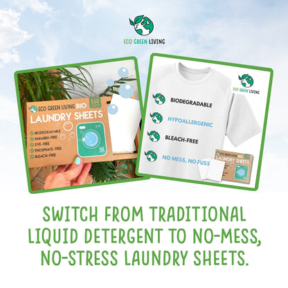 Laundry Detergent Sheets x 60 (Fragrance-Free) Eco Green Living - Eco Green Living