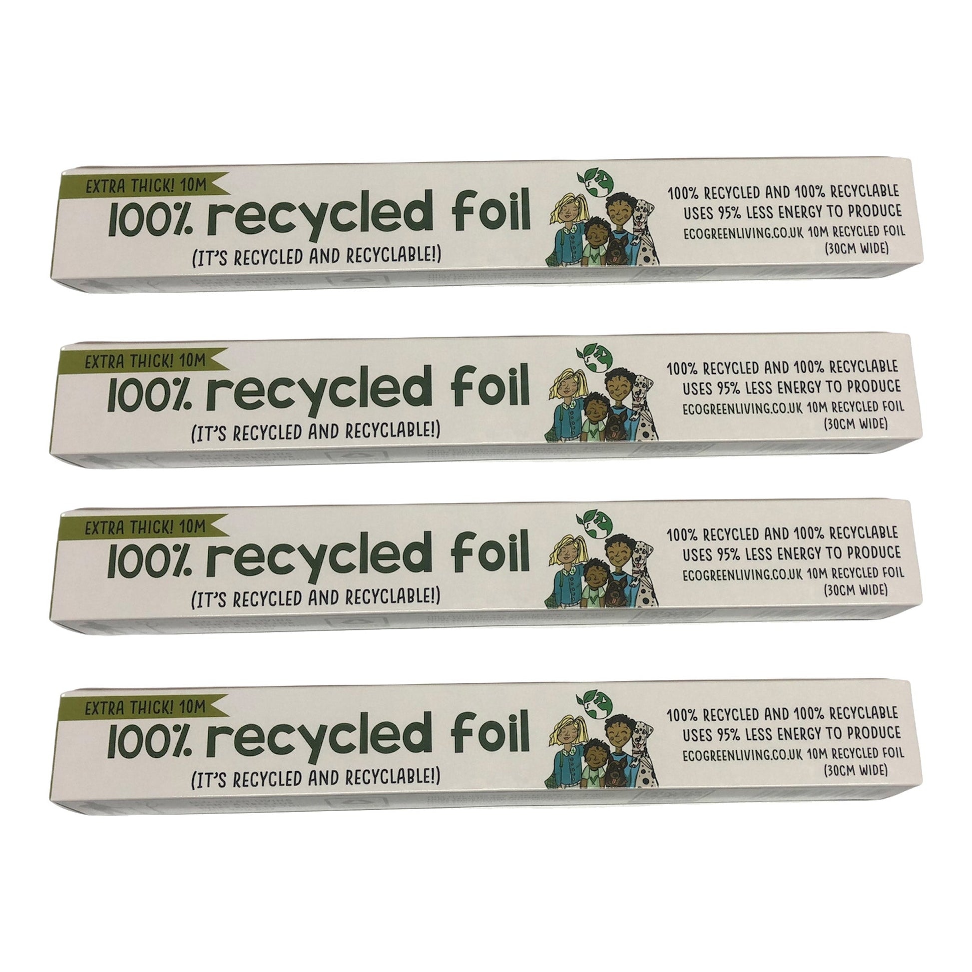 Recycled Tin Foil Eco Friendly - 4 Rolls - 30cm x 10m - Eco Green Living