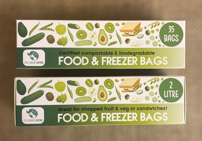 TWIN PACK Certified Compostable Food & Freezer Bags 2 Litre (2 X 35 bags) - EcoGreenLiving