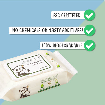 Ultra Soft Bamboo Wet Wipes | 60 wipes - Eco Green Living